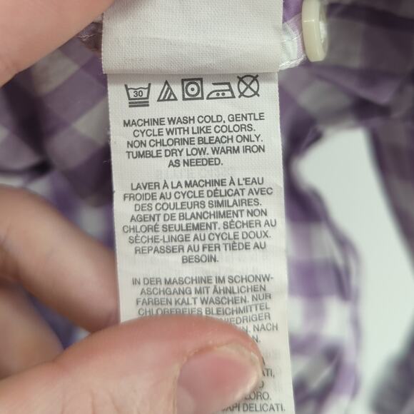 J Crew Shirt Mens XL Purple Gingham Check Button Down Cotton Smart Casual Office - Picture 8 of 8
